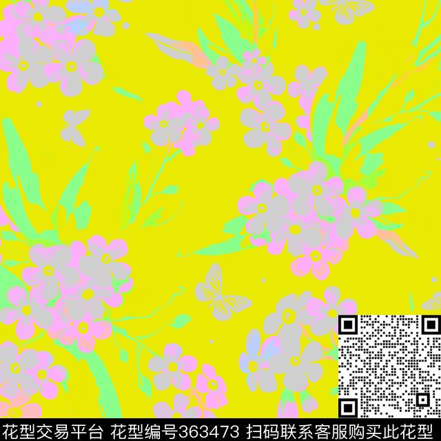 粉黄2.tif - 363473 -  - 传统印花花型 － 女装花型设计 － 瓦栏