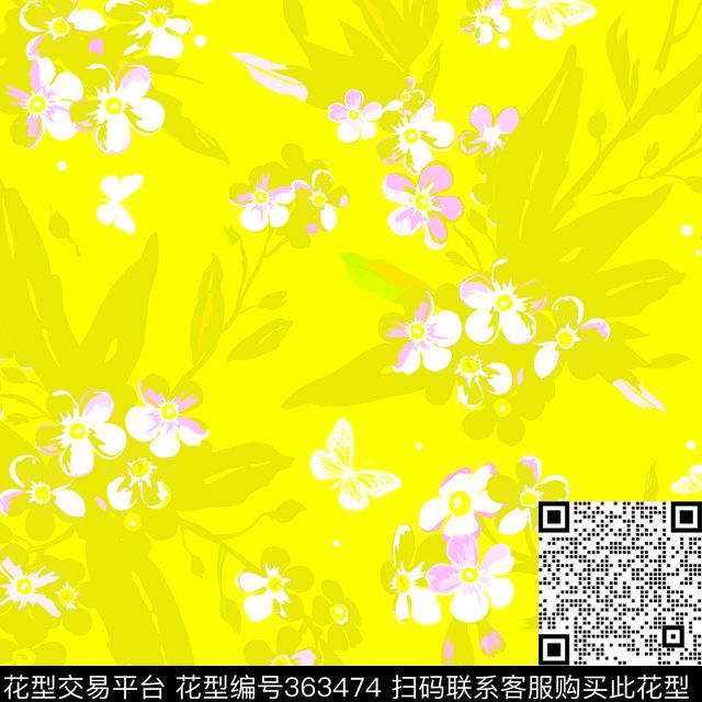 粉黄3.tif - 363474 -  - 传统印花花型 － 女装花型设计 － 瓦栏