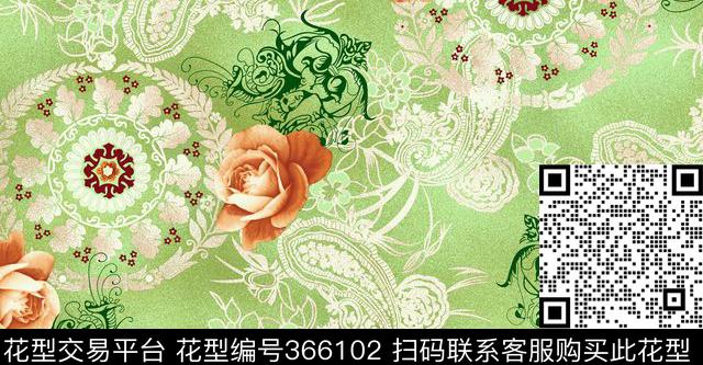 10402.jpg - 366102 -  - 传统印花花型 － 女装花型设计 － 瓦栏