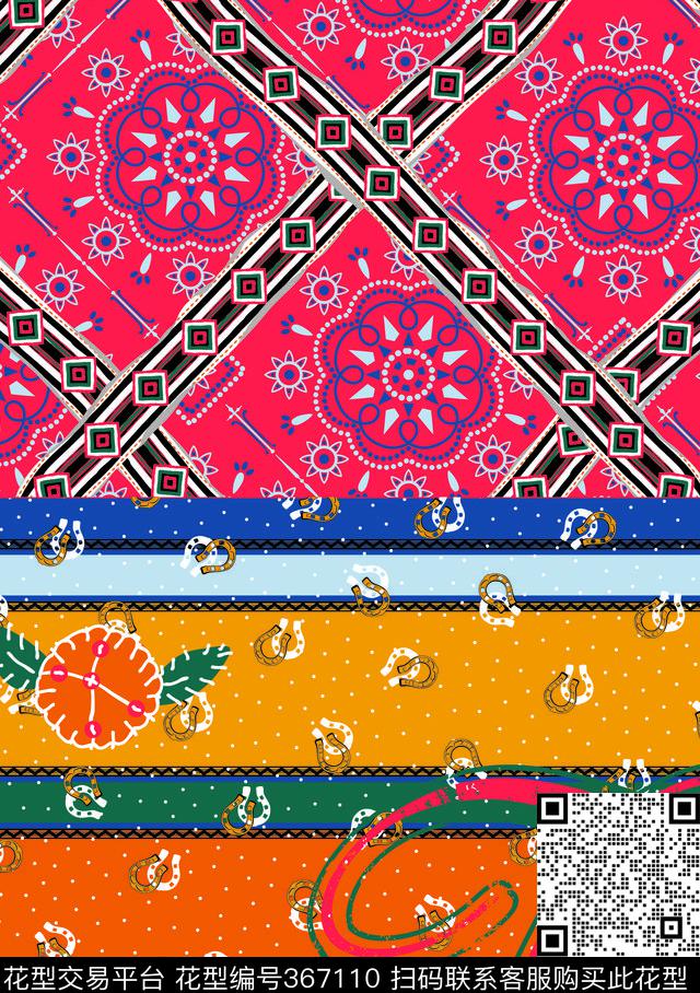 XX31.tif - 367110 - 民族风 - 传统印花花型 － 女装花型设计 － 瓦栏