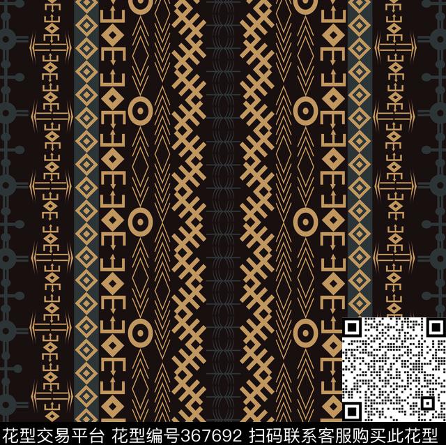 XX43.tif - 367692 - 民族风 - 传统印花花型 － 女装花型设计 － 瓦栏