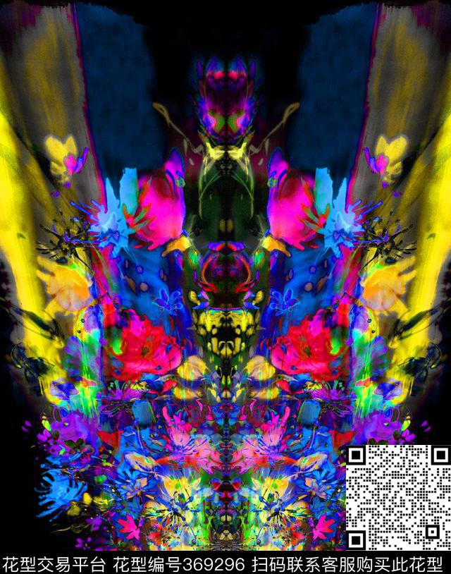 水彩花卉手绘蝴蝶造型.jpg - 369296 - 花卉 手绘 S-艺术花卉/Art - 数码印花花型 － 男装花型设计 － 瓦栏