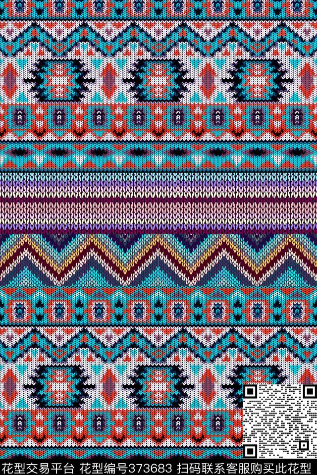 编织 花纹 - 373683 - 编织类 编织花纹 几何 - 传统印花花型 － 女装花型设计 － 瓦栏