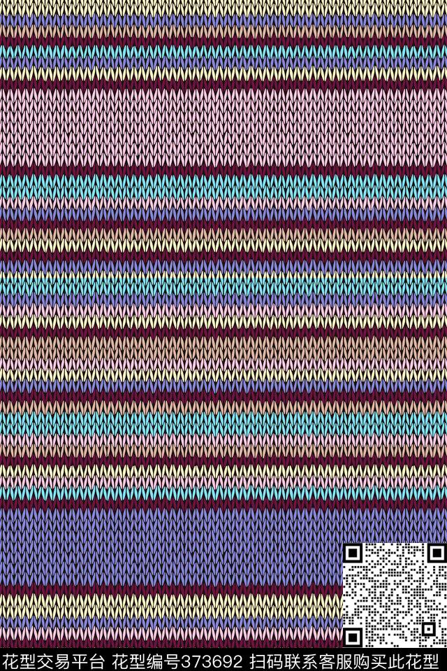 编织 条纹 - 373692 - 条纹 编织类 几何 - 传统印花花型 － 女装花型设计 － 瓦栏