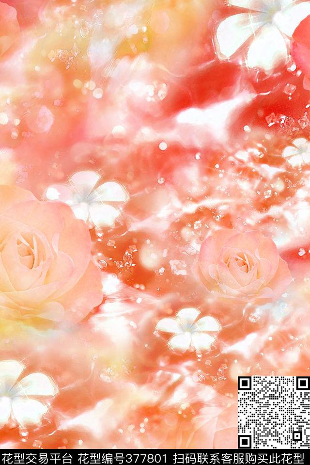 Zara风格 朦胧抽象意境手绘花卉 - 377801 - Zara风格 花卉 - 数码印花花型 － 女装花型设计 － 瓦栏