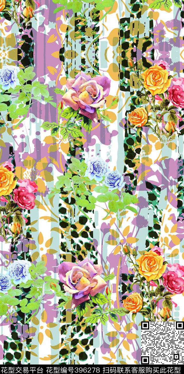 欧美日韩最新花型-13 - 396278 - 欧美日韩 花卉 - 数码印花花型 － 女装花型设计 － 瓦栏
