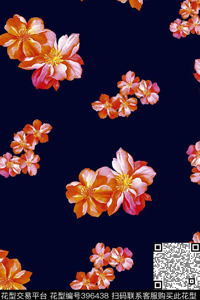 印花图案 - 396438 - 印花图案 花卉 - 数码印花花型 － 女装花型设计 － 瓦栏