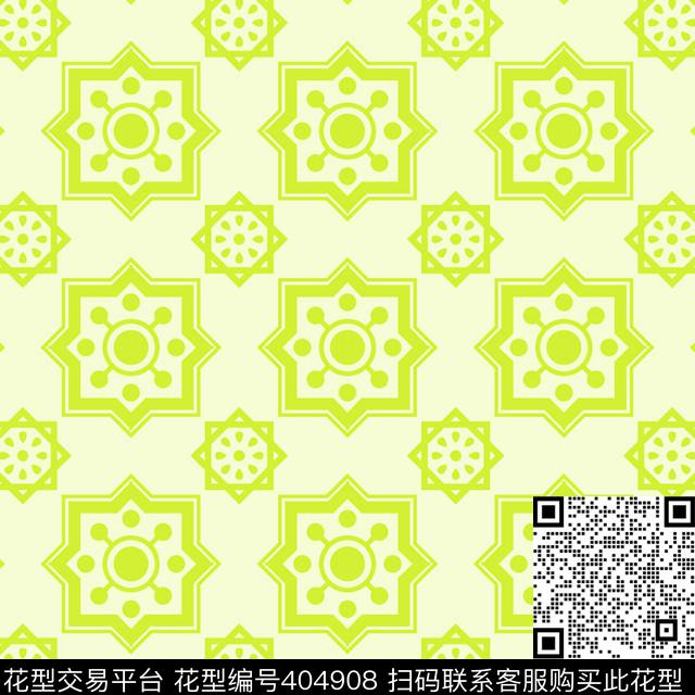 传统循环黄绿小花 - 404908 - 传统 循环 小花 - 传统印花花型 － 女装花型设计 － 瓦栏