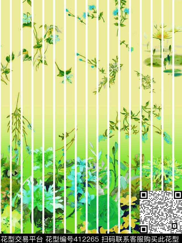 國之牡丹-中国风 - 412265 - 中国风情 牡丹 花卉 - 数码印花花型 － 女装花型设计 － 瓦栏