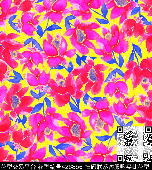 粉嫩少女系列 - 426856 - 流行时尚 清晰甜美 传统 - 传统印花花型 － 女装花型设计 － 瓦栏