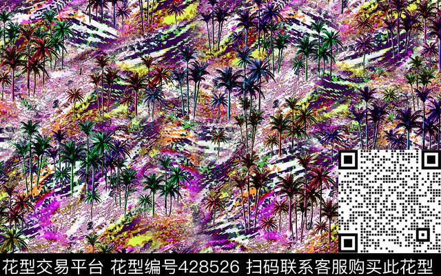 森林20141112.jpg - 428526 - 热带风情 五彩组合 粉 - 数码印花花型 － 女装花型设计 － 瓦栏