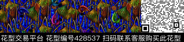 20141120.jpg - 428537 - 花卉 灰 黄蓝 - 数码印花花型 － 女装花型设计 － 瓦栏