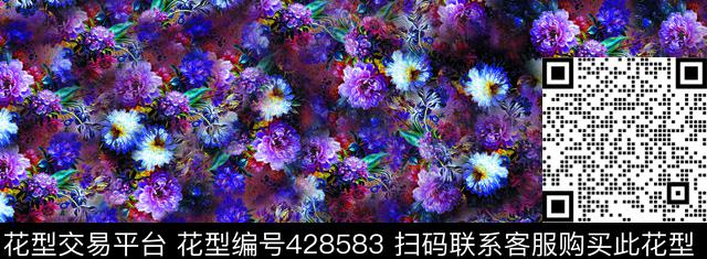 20141249.jpg - 428583 - 花卉 红 粉 - 数码印花花型 － 女装花型设计 － 瓦栏