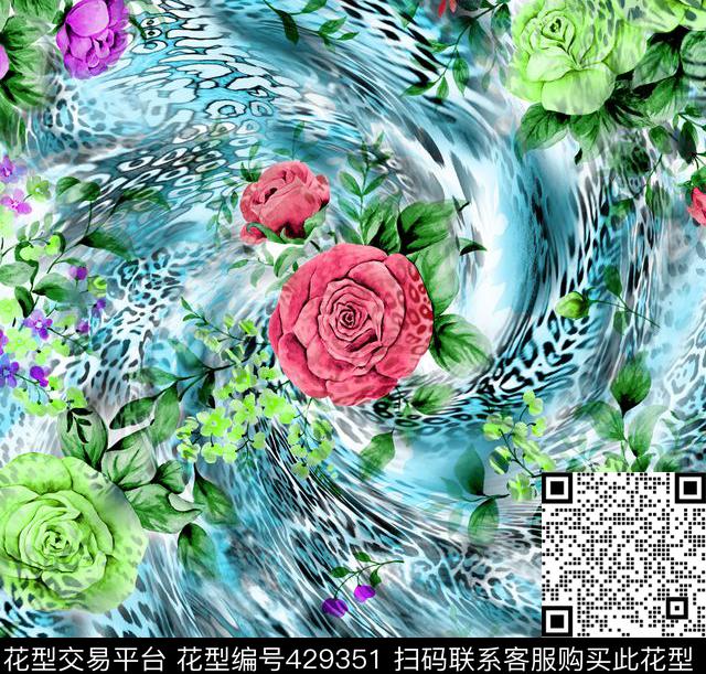 时尚面料花型   数码印花  流行花型 - 429351 - 时尚面料花型   数码印花  流行花型 - 数码印花花型 － 女装花型设计 － 瓦栏