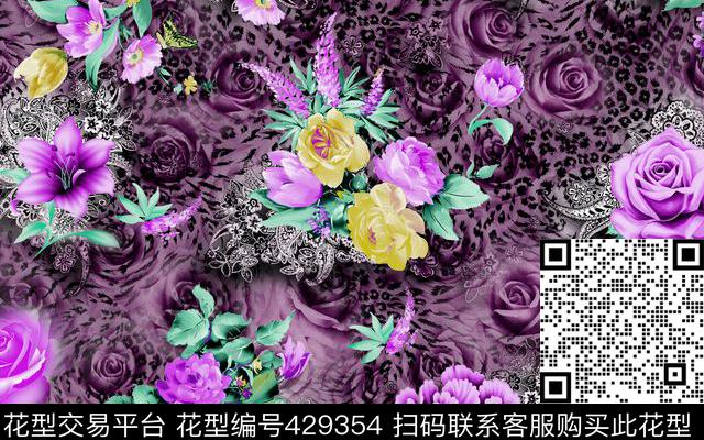 时尚面料花型   数码印花  流行花型 - 429354 - 时尚面料花型   数码印花  流行花型 - 数码印花花型 － 女装花型设计 － 瓦栏