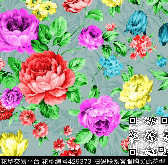 时尚面料花型   数码印花  流行花型 - 429373 - 时尚面料花型   数码印花  流行花型 - 数码印花花型 － 女装花型设计 － 瓦栏