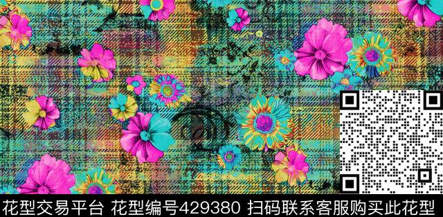 时尚面料花型   数码印花  流行花型 - 429380 - 时尚面料花型   数码印花  流行花型 - 数码印花花型 － 女装花型设计 － 瓦栏