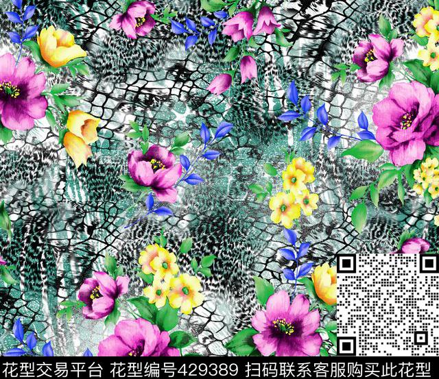时尚面料花型   数码印花  流行花型 - 429389 - 时尚面料花型   数码印花  流行花型 - 数码印花花型 － 女装花型设计 － 瓦栏
