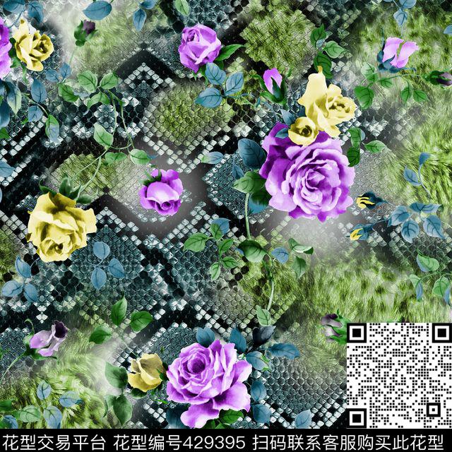 时尚面料花型   数码印花  流行花型 - 429395 - 时尚面料花型   数码印花  流行花型 - 数码印花花型 － 女装花型设计 － 瓦栏