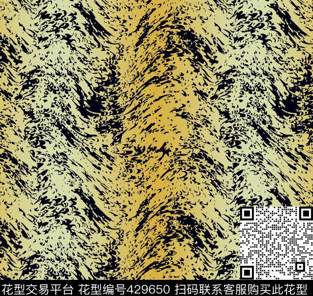 豹纹 - 429650 - 豹纹 古朴 古典 - 数码印花花型 － 床品花型设计 － 瓦栏