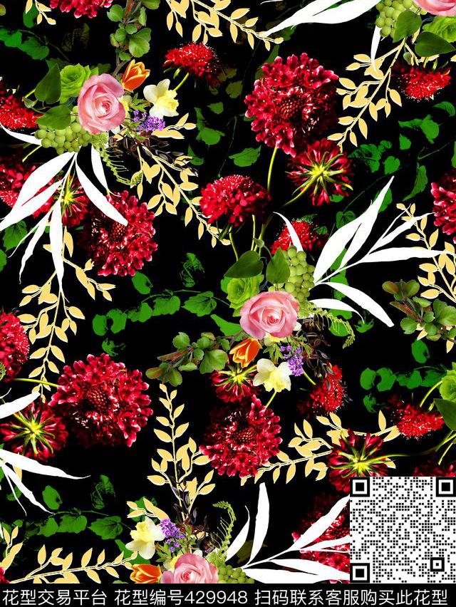 zx4erqa.jpg - 429948 - 抽象花 花 欧美 - 数码印花花型 － 女装花型设计 － 瓦栏
