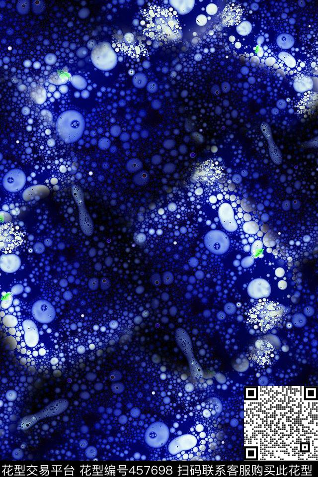 生物细胞 - 457698 - 抽象 波点 密集 - 数码印花花型 － 女装花型设计 － 瓦栏
