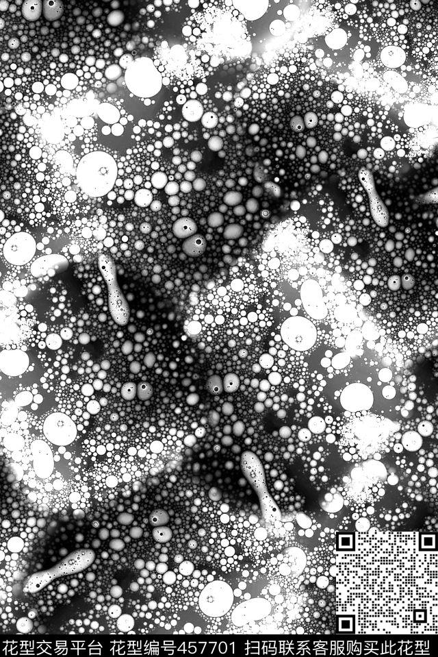 生物细胞 - 457701 - 抽象 波点 密集 - 数码印花花型 － 女装花型设计 － 瓦栏