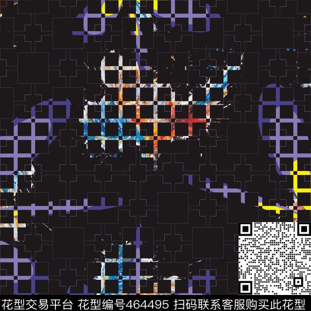 方块组合 20cm x 20cm.cdr - 464495 - 都市 几何 简约 - 数码印花花型 － 女装花型设计 － 瓦栏