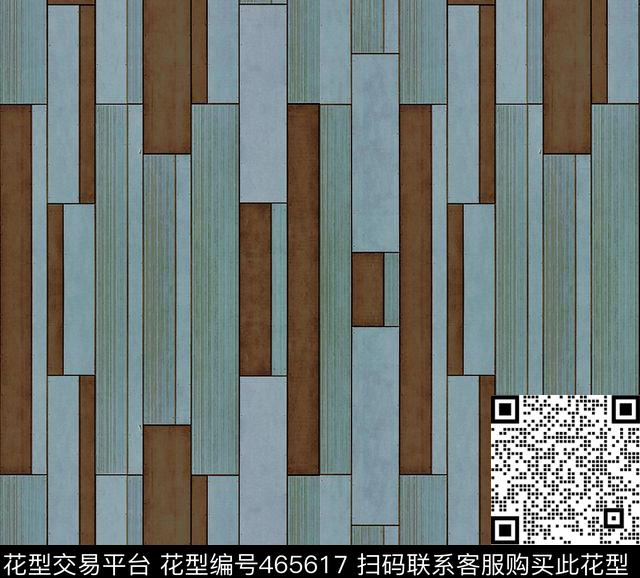 时尚木质条纹撞色秋冬花型 - 465617 - 木质 条纹 撞色 - 数码印花花型 － 女装花型设计 － 瓦栏