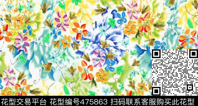 传统花型 - 475863 - 缤纷 亮丽 明丽 - 传统印花花型 － 女装花型设计 － 瓦栏