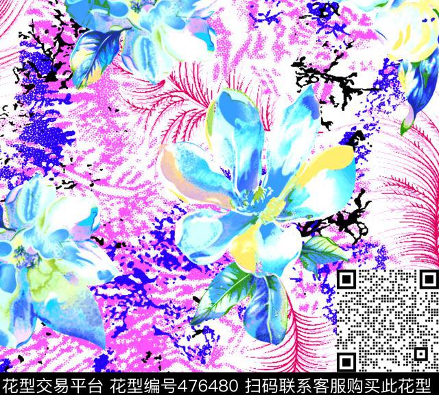 传统花型 - 476480 - 华美 神秘 柔雅 - 传统印花花型 － 女装花型设计 － 瓦栏