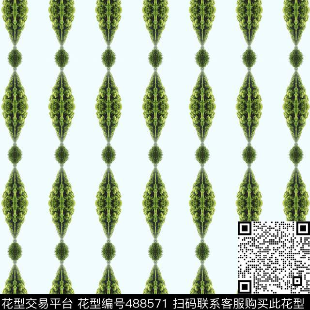 平行世界 - 488571 - 抽象 点 植物 - 数码印花花型 － 床品花型设计 － 瓦栏