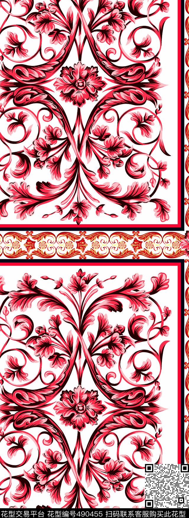 潮流大牌D&G风格时尚印花 - 490455 - 民族风 潮流时尚 传统民族风花纹 - 数码印花花型 － 其他花型设计 － 瓦栏