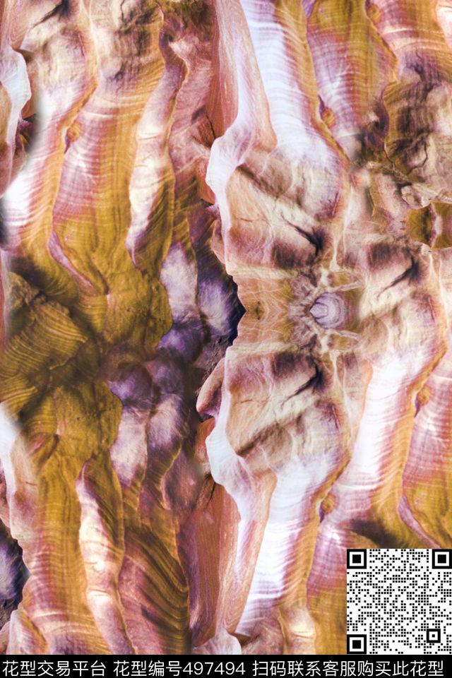 原创时尚潮流矿石纹理艺术印花 - 497494 - 风景 潮流时尚大牌 抽象自然机理矿石纹理 - 数码印花花型 － 其他花型设计 － 瓦栏