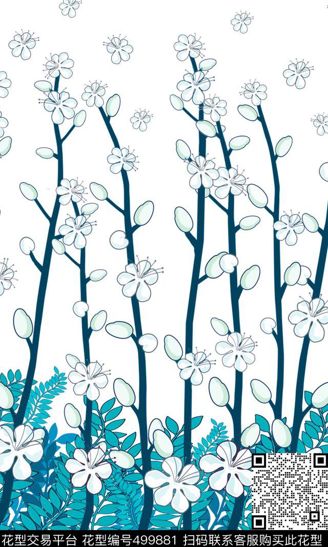 原创大牌植物花卉花型 - 499881 - 原创 植物 优雅 - 数码印花花型 － 女装花型设计 － 瓦栏