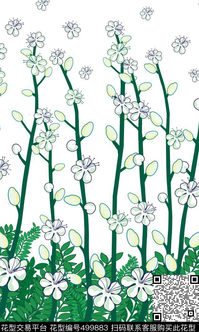原创大牌植物花卉花型 - 499883 - 原创 植物 优雅 - 数码印花花型 － 女装花型设计 － 瓦栏