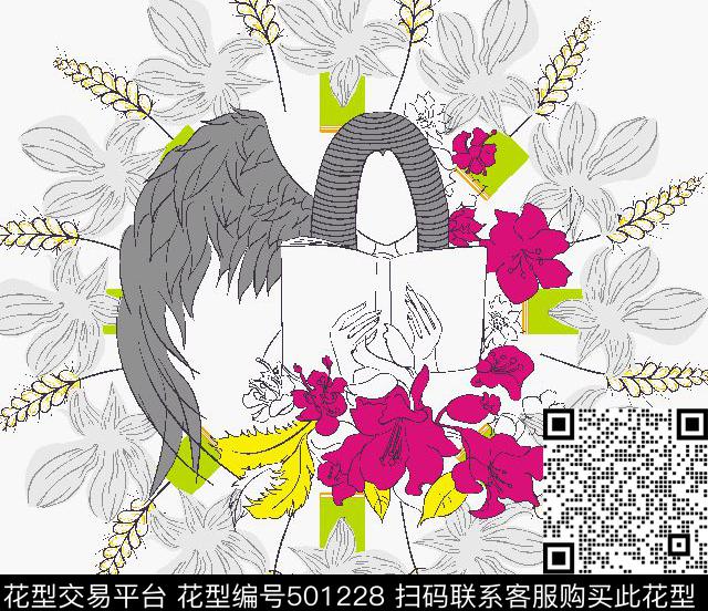 十二星座 - 501228 - 分色 清新 休闲 - 传统印花花型 － 女装花型设计 － 瓦栏
