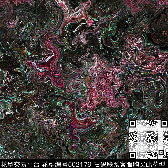 幻想 - 502179 - G抽象未来 时尚 未来感 - 数码印花花型 － 男装花型设计 － 瓦栏
