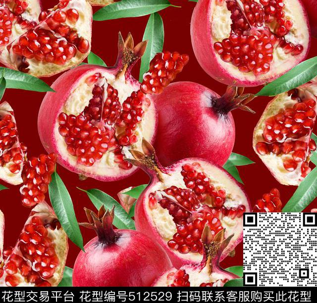 趣味水果 - 512529 - 水果 卡通 趣味 - 数码印花花型 － 泳装花型设计 － 瓦栏