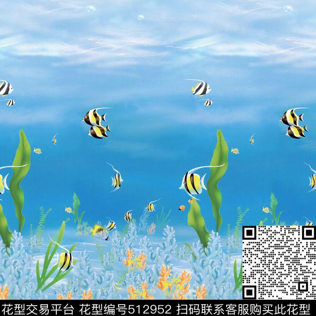 海底世界 - 512952 - 景观照片 海底 鱼类 - 数码印花花型 － 女装花型设计 － 瓦栏