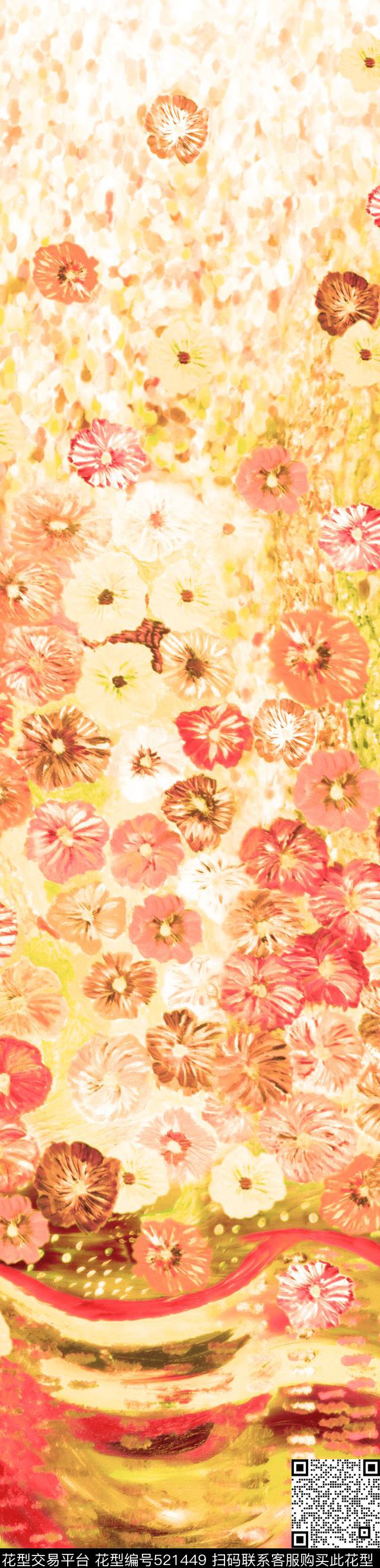 幻影花朵 - 521449 - 手绘 花 色彩 - 数码印花花型 － 女装花型设计 － 瓦栏