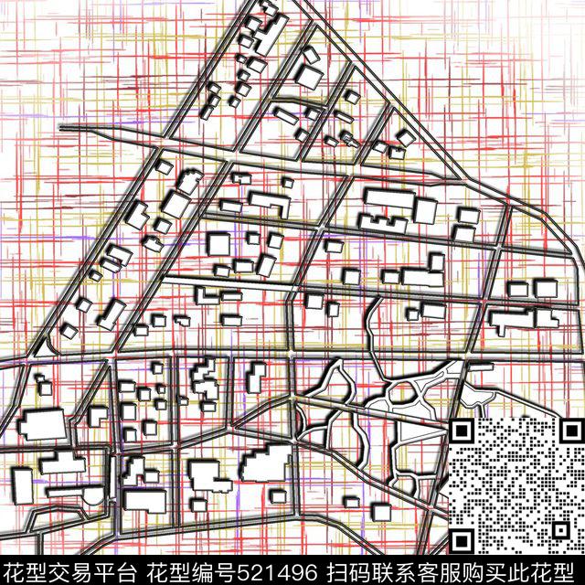 城市手绘地图创意花型 - 521496 - 地图 手绘 原创 - 数码印花花型 － 其他花型设计 － 瓦栏