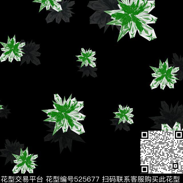 时尚流行水晶立体 - 525677 - 时尚 潮流 立体 - 传统印花花型 － 女装花型设计 － 瓦栏