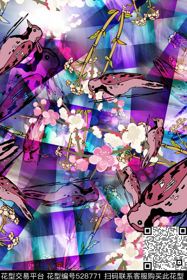 民族风流行时尚几何抽象动物花卉 - 528771 - 民族风 时尚抽象 衬衣家纺 - 数码印花花型 － 女装花型设计 － 瓦栏