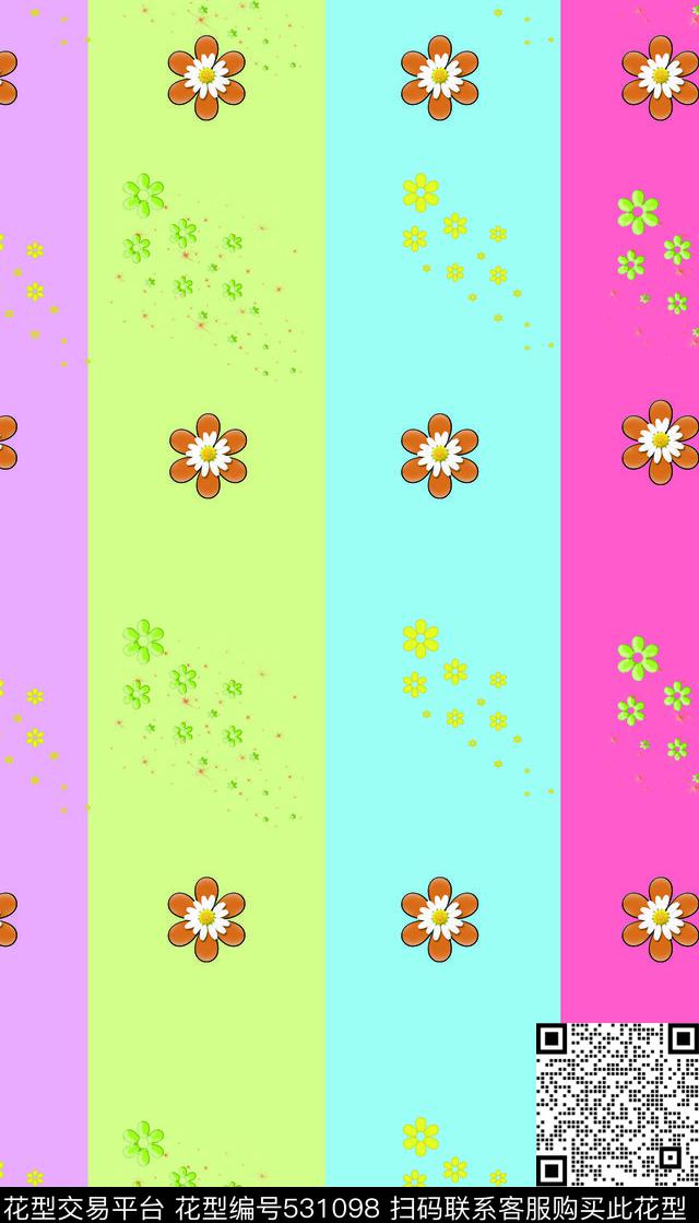 可爱花朵 - 531098 - 自然 可爱 花朵 - 数码印花花型 － 其他花型设计 － 瓦栏