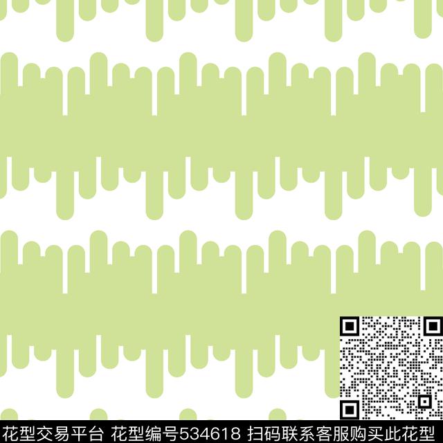 纯色印花 - 534618 - 绿色 清新 色块 - 传统印花花型 － 方巾花型设计 － 瓦栏