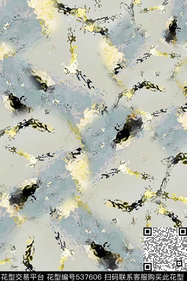 水影海鸥 - 537606 - 海鸥 抽象 水波 - 数码印花花型 － 女装花型设计 － 瓦栏