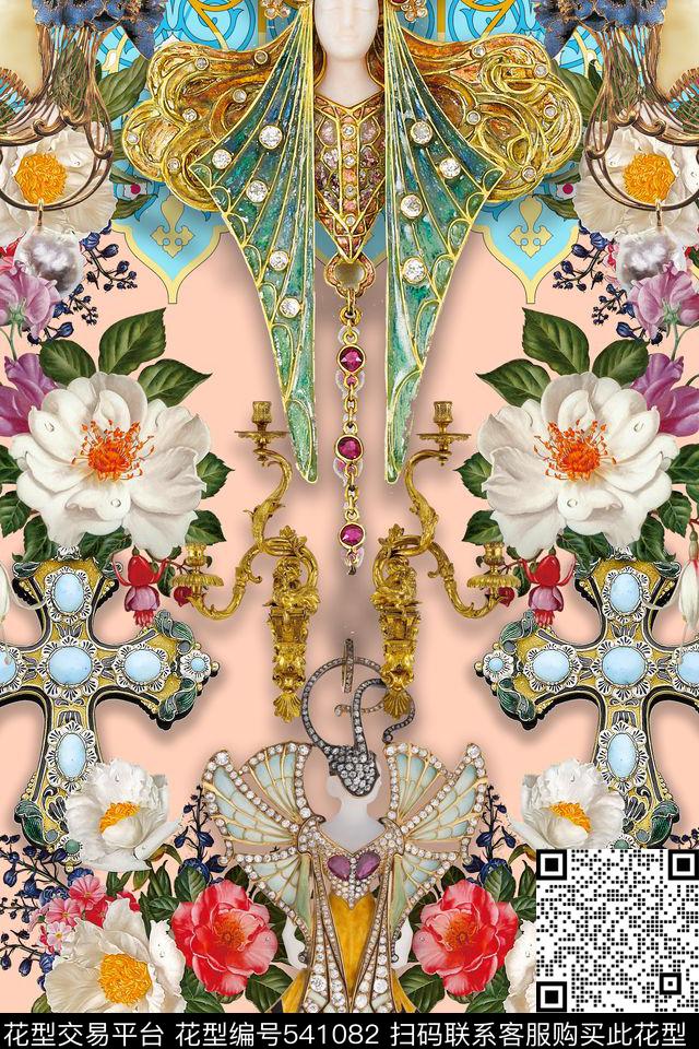 原创欧式饰品花卉装饰图案 - 541082 - 欧式 清新 饰品 - 数码印花花型 － 女装花型设计 － 瓦栏