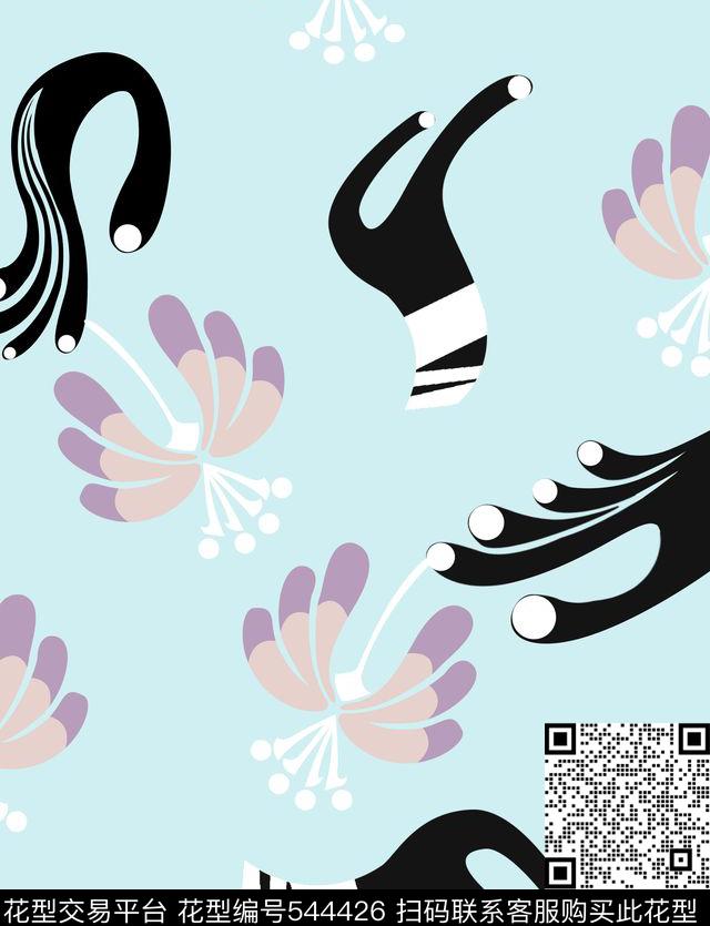 几何  抽象  色块  - 544426 - 几何  抽象  色块 - 传统印花花型 － 女装花型设计 － 瓦栏