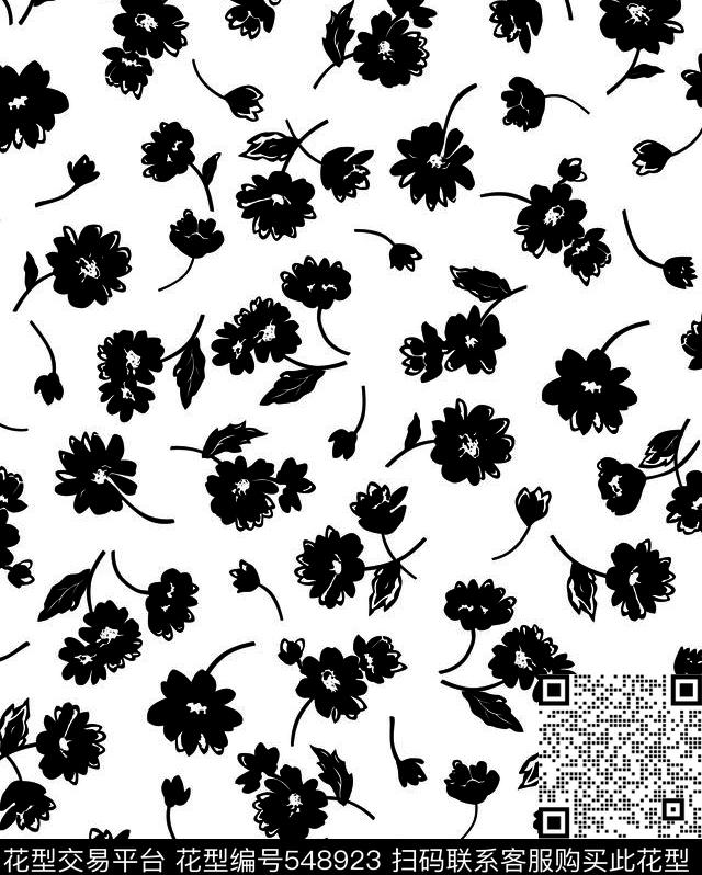 欧美 时尚 大牌 D&G 花卉 小花印花图 - 548923 - 大牌 欧美 时尚 - 数码印花花型 － 女装花型设计 － 瓦栏